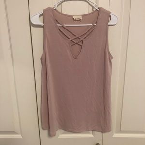 Blush pink cut out tank top